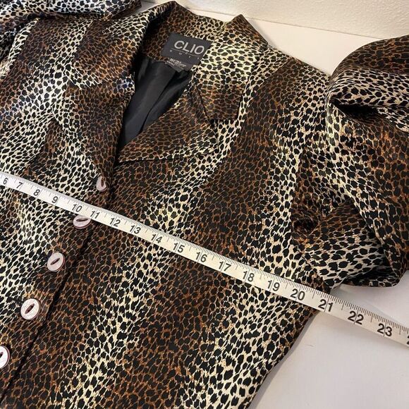 Vintage Clio 2 Suit Cheetah Print Blazer Size 12 - Picture 7 of 7